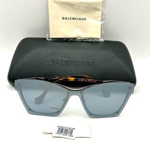 Balenciaga Women’s BA106 14C Silver & Tortoise Sunglasses